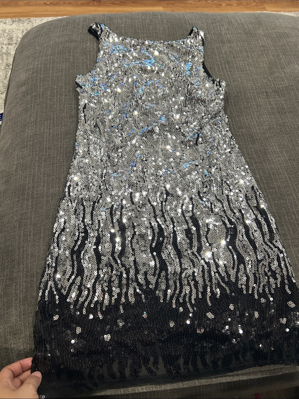 Forever 21 Y2K Silver Sequin Tank Sheath Dress - Sparkling Dress size large